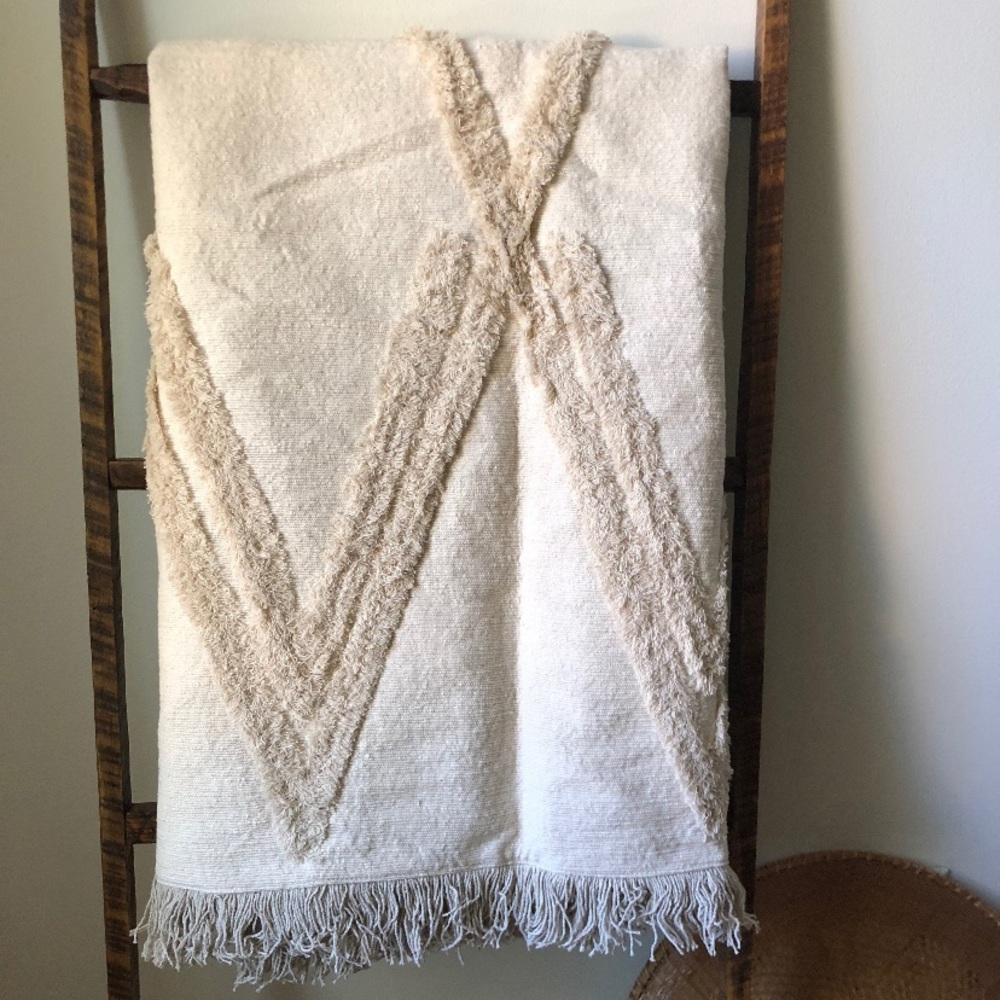 SOLD❗️Beni Ourain Throw Blanket with Fringes